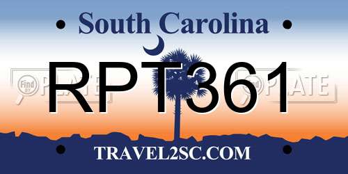 RPT361 South Carolina License Plate