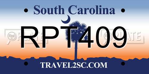 RPT409 South Carolina License Plate