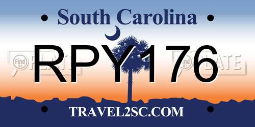 RPY176 South Carolina License Plate