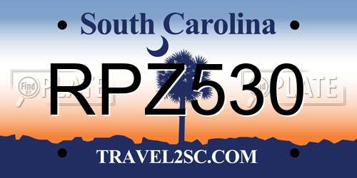 RPZ530 South Carolina License Plate