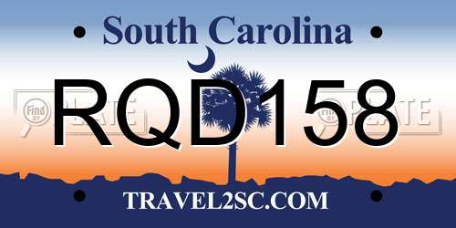 RQD158 South Carolina License Plate