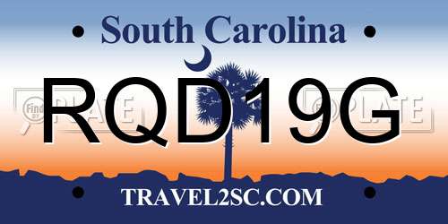 RQD19G South Carolina License Plate