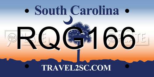 RQG166 South Carolina License Plate