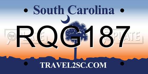 RQG187 South Carolina License Plate