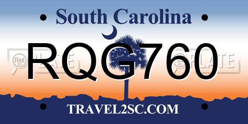RQG760 South Carolina License Plate