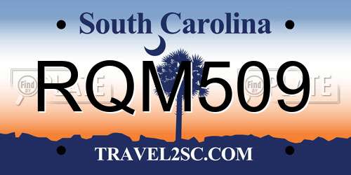 RQM509 South Carolina License Plate