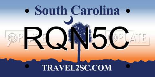 RQN5C South Carolina License Plate