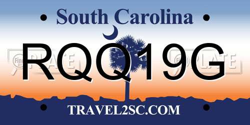 RQQ19G South Carolina License Plate