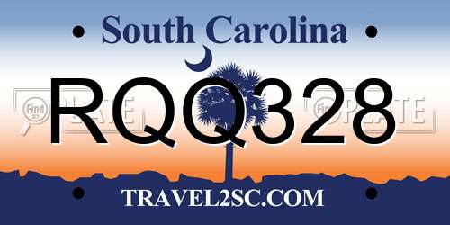 RQQ328 South Carolina License Plate