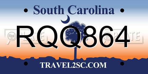RQQ864 South Carolina License Plate