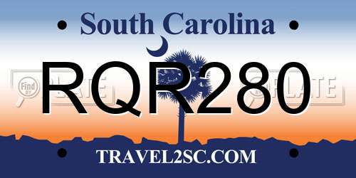 RQR280 South Carolina License Plate