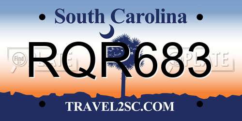 RQR683 South Carolina License Plate
