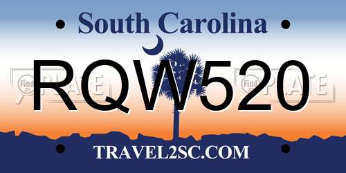 RQW520 South Carolina License Plate