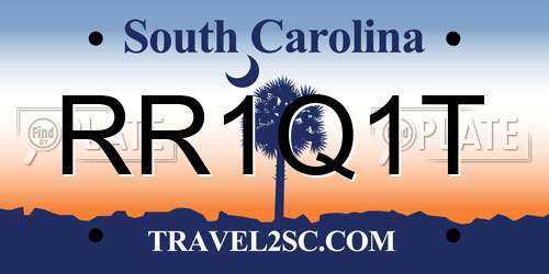 RR1Q1T South Carolina License Plate