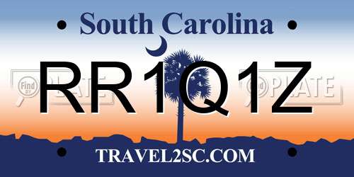 RR1Q1Z South Carolina License Plate