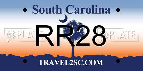 RR28 South Carolina License Plate