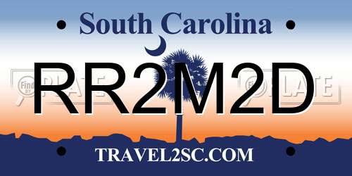 RR2M2D South Carolina License Plate