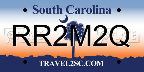 RR2M2Q South Carolina License Plate