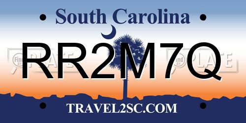 RR2M7Q South Carolina License Plate