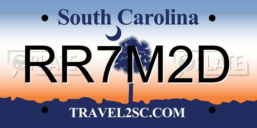 RR7M2D South Carolina License Plate