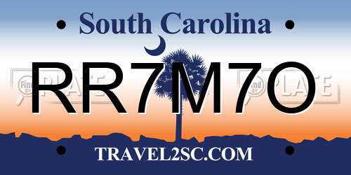 RR7M7O South Carolina License Plate