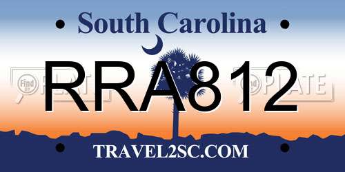 RRA812 South Carolina License Plate