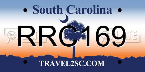 RRC169 South Carolina License Plate