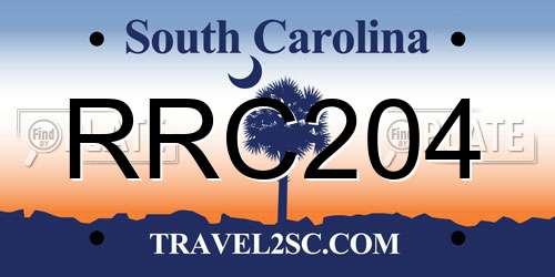 RRC204 South Carolina License Plate