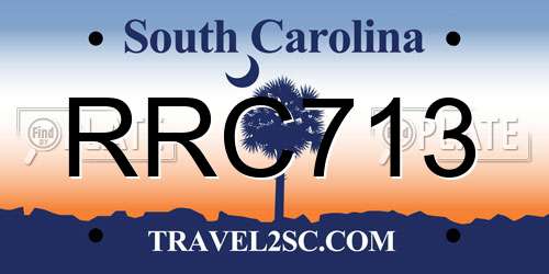RRC713 South Carolina License Plate