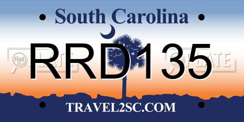 RRD135 South Carolina License Plate
