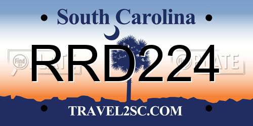 RRD224 South Carolina License Plate