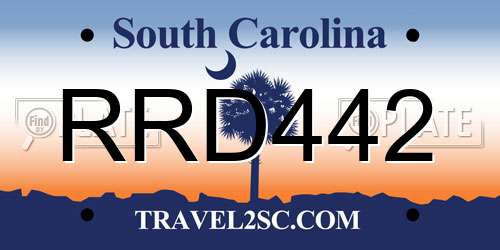 RRD442 South Carolina License Plate