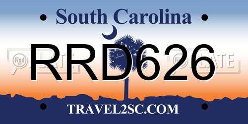 RRD626 South Carolina License Plate
