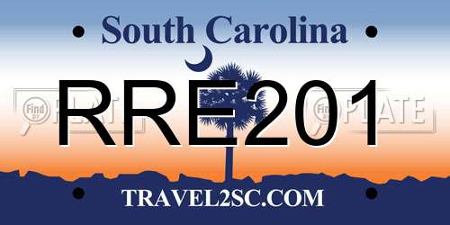 RRE201 South Carolina License Plate