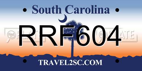 RRF604 South Carolina License Plate
