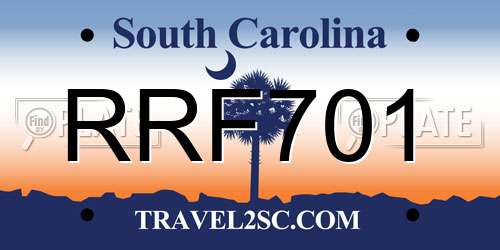 RRF701 South Carolina License Plate