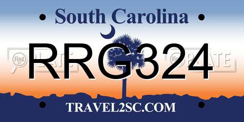 RRG324 South Carolina License Plate