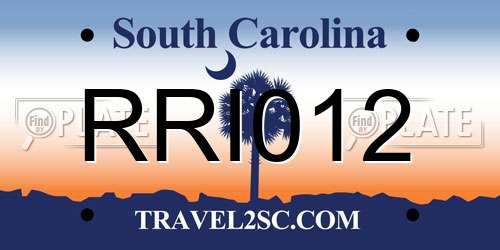 RRI012 South Carolina License Plate