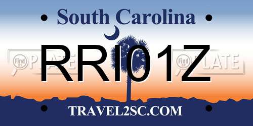 RRI01Z South Carolina License Plate