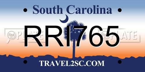 RRI765 South Carolina License Plate