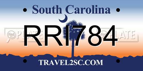 RRI784 South Carolina License Plate