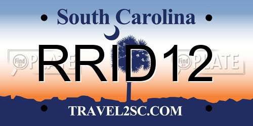 RRID12 South Carolina License Plate