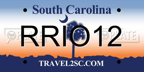 RRIO12 South Carolina License Plate