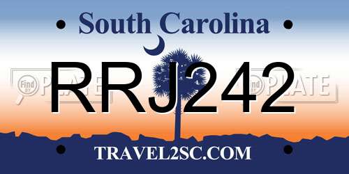 RRJ242 South Carolina License Plate