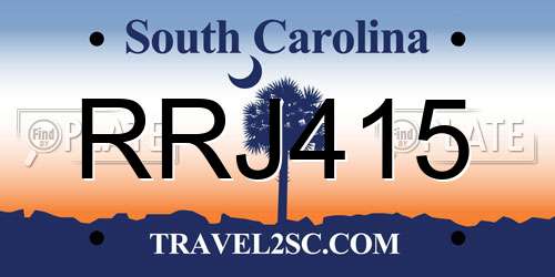 RRJ415 South Carolina License Plate