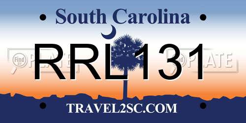 RRL131 South Carolina License Plate