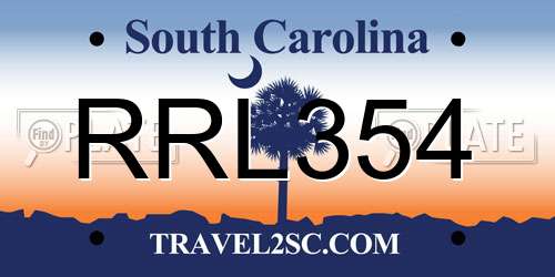 RRL354 South Carolina License Plate
