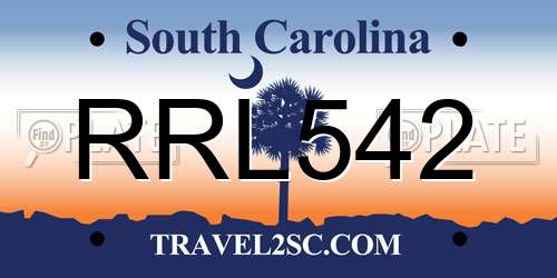 RRL542 South Carolina License Plate
