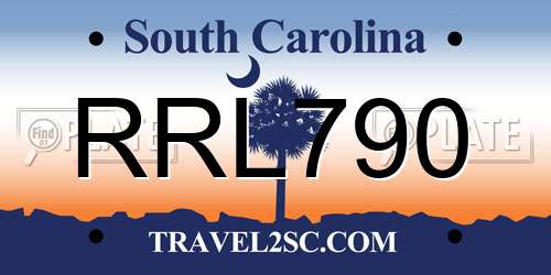 RRL790 South Carolina License Plate