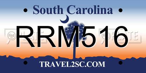 RRM516 South Carolina License Plate